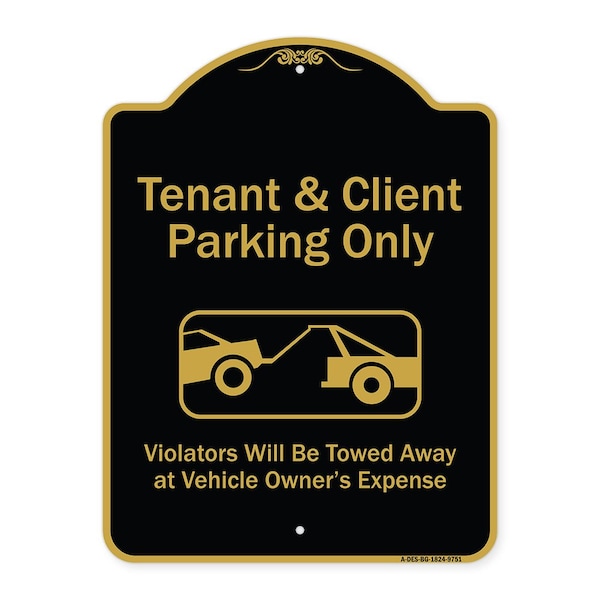 Designer Series-Tenant And Client Parking Violators Towed Away With Graph, 24" x 18", BG-1824-9751